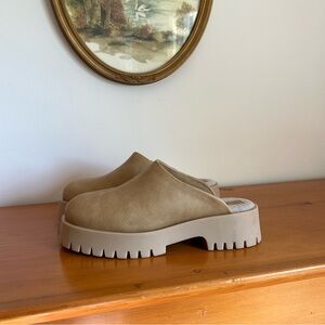 CALIA Tan Platform Slip-On Clogs